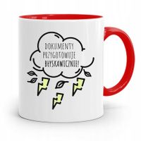 Kubek Czerwony Dla Sekretarki Błyskawicznie Z Nadrukiem Ze Zdjęciem