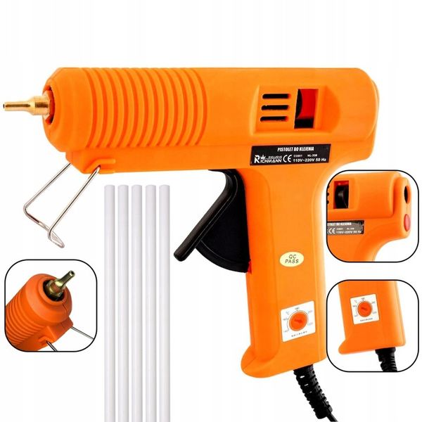 PISTOLET DO KLEJU NA GORĄCO 150W Z REGULACJĄ TEMPERATUR 5 STOPNIOWY + KLEJ zdjęcie 2