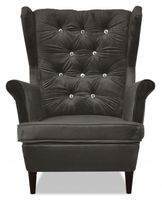 Fotel uszak Gaja skandynawski Family Meble ciemno grafitowy wenge