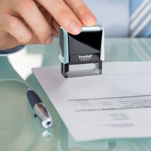 PIECZĄTKA TRODAT 4911 DO 4 LINII FIRMOWA IMIENNA BIUROWA PROJEKT + GUMKA na Arena.pl