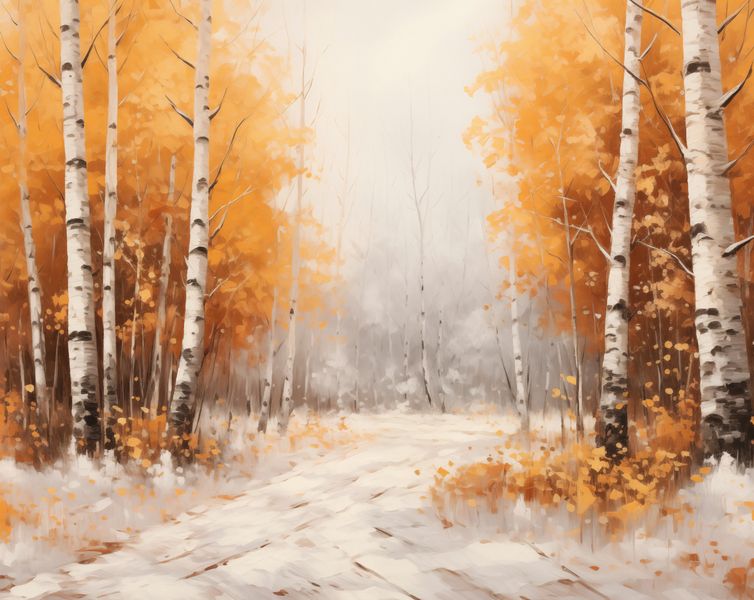 Plakat 76x60,5cm Jesienne Brzozy zdjęcie 1