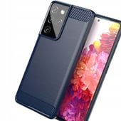 carbon case elastyczne etui pokrowiec samsung galaxy s21 ultra 5g niebieski