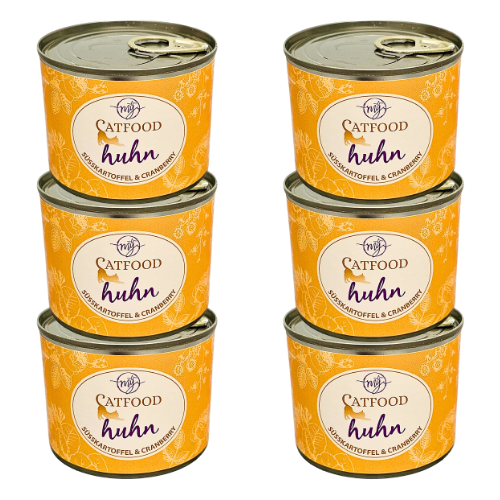 6 x Kurczak z żurawiną i kocimiętką | monobiałkowa karma dla kota 200g na Arena.pl