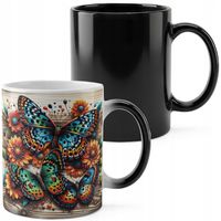 KUBEK MAGICZNY 330ML DRUK - MOTYL MOTYLE ROBAK SKRZYDŁA WIOSNA KWIATY