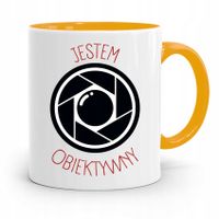 Kubek Żółty Fotografa Jestem Obiektywny Prezent Z Nadrukiem Ze Zdjęciem
