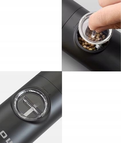 MŁYNEK DO PIEPRZU I SOLI PRZYPRAW ELEKTRYCZNY PODSTAWKA OKIENKO REGULACJA na Arena.pl