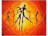 40X50CM AFRYKAŃSCY TANCERZE OBRAZ