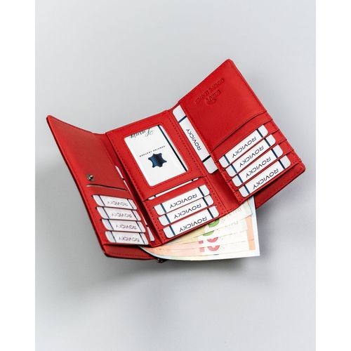 lakierowany portfel damski ze skóry naturalnej i ekologicznej w czerwonym na Arena.pl