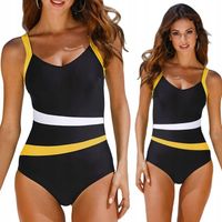 JEDNOCZĘŚCIOWY STRÓJ KĄPIELOWY WYSZCZUPLAJĄCY KOSTIUM CZARNY BASEN XXL 44