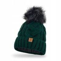 NANDY Czapka Damska Zimowa Polar Ciepła Zawijana z Pomponem na Zimę KOLORY