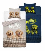 Pościel bawełniana fluorescencyjna 160x200cm SZCZENIACZKI