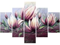 70 100CM OBRAZ 5 ELEM KWIAT MAGNOLII DRUK PŁÓTNO