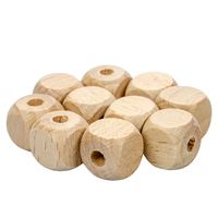 Drewniane koraliki KOSTKA 12x12mm surowe 10szt.