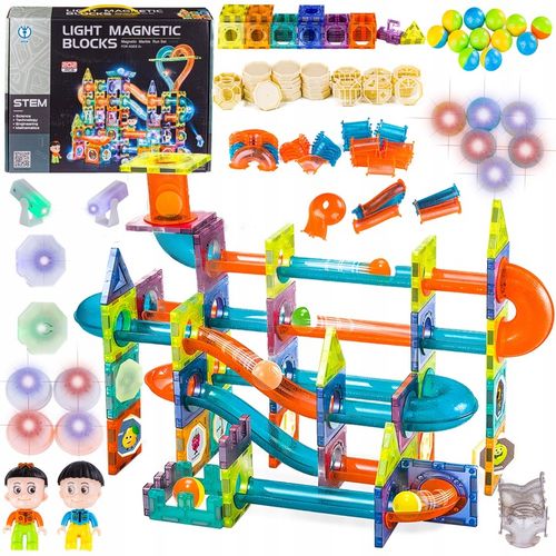 KLOCKI MAGNETYCZNE KULODROM ŚWIECĄCE 202EL. KLOCKI ZESTAW XXL na Arena.pl