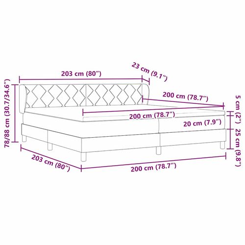 Łóżko sprężynowe z materacem Cream 90x200 cm Fabric Ciemnoszary na Arena.pl