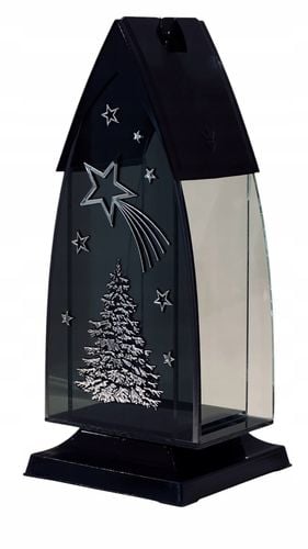 Znicz świąteczny kapliczka choinka srebrna czarny znicz gwiazdka srebrna na Arena.pl