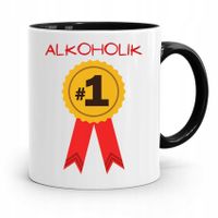 Dla Alkoholika Pijaka Kubek Czarny Na Prezent Z Nadrukiem Ze Zdjęciem