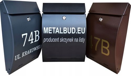 SKRZYNKA POCZTOWA NA LISTY ANTRACYT - KOLORY - NUMER DOMU, ULICA, NAPIS (W) na Arena.pl