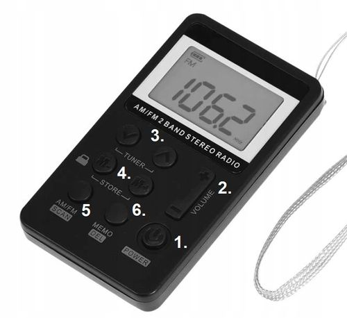 MINI RADIO CYFROWE PROGRAMOWANIE AKUMULATOR SŁUCH + naklejka na Arena.pl