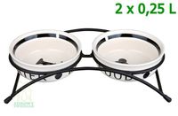 TRIXIE Miski ceramiczne na stojaku dla psa miska na wodę karmę 2x0,25L