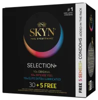 skyn selection+ 35 szt. mix prezerwatyw bez lateksu, rożne warianty