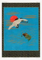 Plakat 70x100cm Lecący Żuraw Indyjski, G.A. Audsley do Salonu