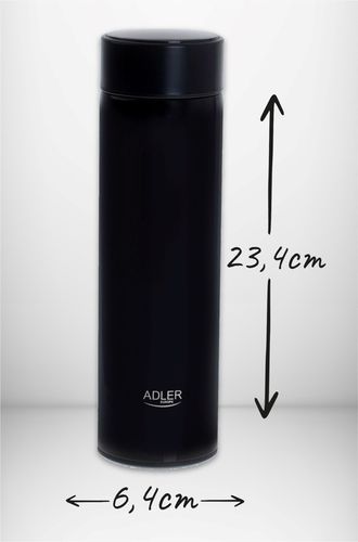 CZARNY TERMOS KUBEK TERMICZNY NA KAWĘ HERBATĘ SMART LED DUŻY 500ml na Arena.pl