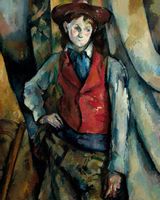 Boy in a Red Waistcoat, Paul Cézanne - plakat 40x50 cm