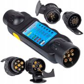 TESTER GNIAZDA WTYCZKI PRZYCZEPY HAKA + 2 ADAPTERY MIERNIK 7PIN 13PIN