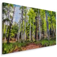 Obraz Do Salonu Jadalni Zielony Las Brzozowy Krajobraz Natura 100cm x 70cm