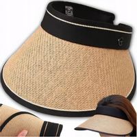 Przeciwsłoneczny słomiany Daszek na lato plażę regulowany czapka z daszkiem