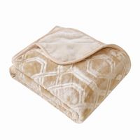 Gruby Beżowy Koc Akrylowy 160x200 VITO