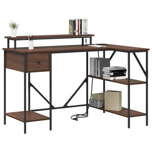 Biurko Brązowy dąb 120 x 79 x 86.5 cm Materiał drewnopochodny na Arena.pl