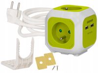 2 x Przedłużacz Kostka Cube 4 Gniazda 2 USB Listwa