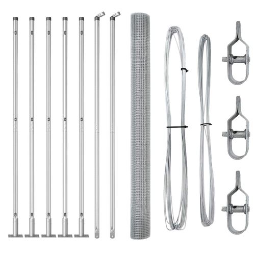 Ogrodzenie z słupkami Srebrny 1.5 x 10 m Stal na Arena.pl