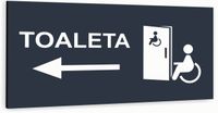 Tabliczka informacyjna ATRACYTOWA nierdzewna TOALETA DLA NIEPEŁNOSPRAWNYCH