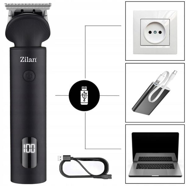 TRYMER GOLARKA STRZYŻENIE GOLENIE BRODY WŁOSÓW BEZPRZEWODOWA XXL USB 16W1 zdjęcie 16