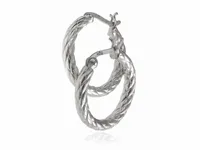 ELEGANCKIE SREBRNE KOLCZYKI GRUBE KOŁA KÓŁKA 2CM Z WYCISKANEM WZOREM WZÓR