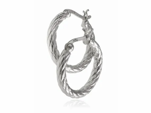 ELEGANCKIE SREBRNE KOLCZYKI GRUBE KOŁA KÓŁKA 2CM Z WYCISKANEM WZOREM WZÓR na Arena.pl