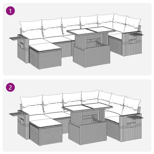 8-cz. zestaw wypoczynkowy do ogrodu, z poduszkami, czarny na Arena.pl