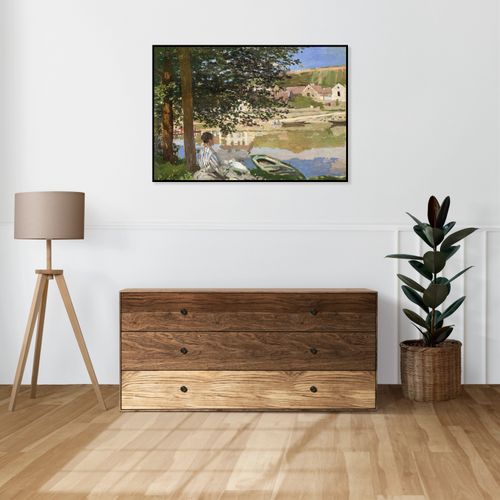 Plakat 60x40cm On the Bank of the Seine, Monet Vintage na Arena.pl