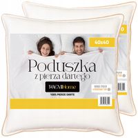 Zestaw 2x Naturalna Poduszka Jasiek z Pierza Dartego 40x40