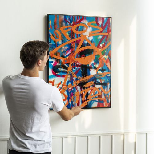 Plakat abstrakcje graffiti spray 40x50 cm w czarnej ramie na Arena.pl