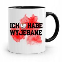 Kubek Czarny Śmieszny Zabawny Ich Habe Wyje*Ane Z Nadrukiem Ze Zdjęciem