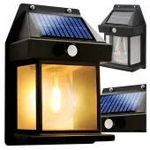 LAMPA SOLARNA LED LATARNIA KINKIET OGRODOWY ELEWACYJNY Z CZUJNIKIEM RUCHU