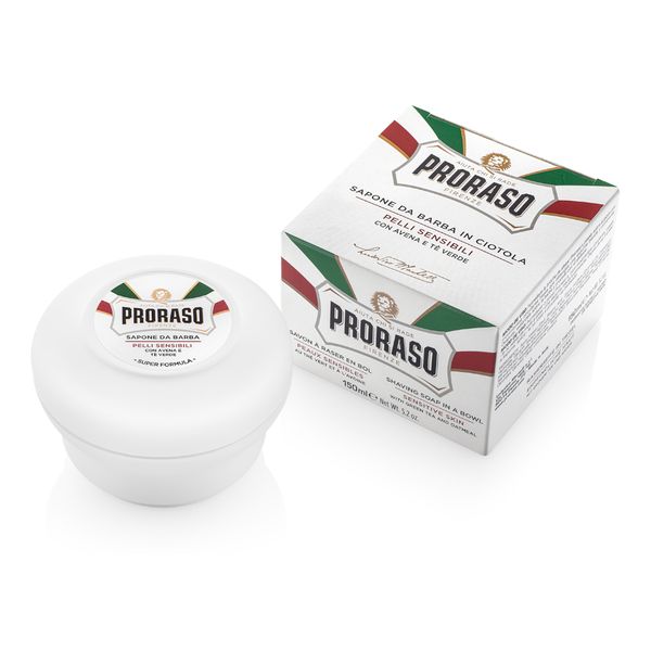 PRORASO Mydło do golenia w tyglu do skóry wrażliwej, linia biała, 150ml zdjęcie 1