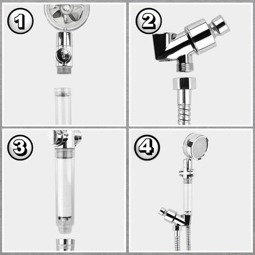 OSZCZĘDNA TURBO SŁUCHAWKA PRYSZNICOWA Z TURBINĄ WENTYLATOREM +WĄŻ+4xFILTR na Arena.pl