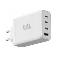 Ładowarka Silver Monkey GaN 130W 3xUSB-C / USB-A PD100W QC 3 biała