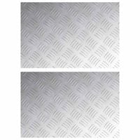 Płytki w Szachownicę 2 pcs Srebrny 60 x 40 cm Aluminium