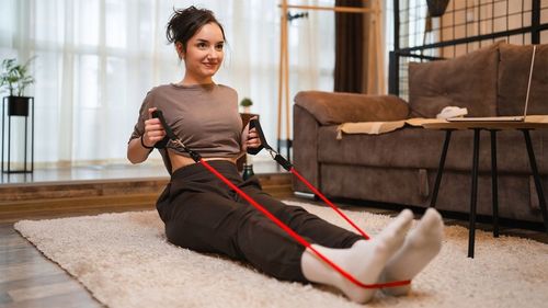 Gumy oporowe ekspandery zestaw do ćwiczeń rehabilitacji 80kg uchwyt na Arena.pl